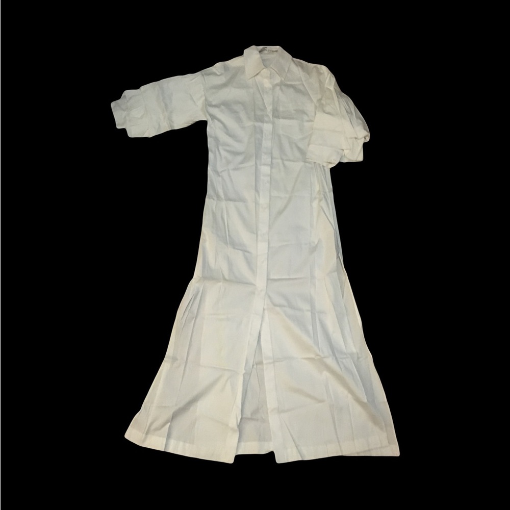 Alice + Olivia XS White Long Boyfriend Shirt Maxi Dress Button up